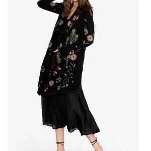 JOHNNY WAS  Perennial Cardigan Sweater Black Size Small